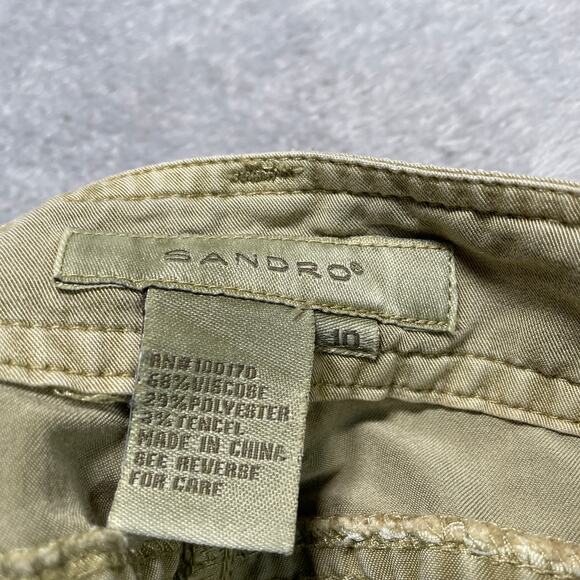 Sandro Pants Womens 10 Tan Cargo Convertible Length Gorpcore Classic Utility - Picture 3 of 15